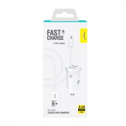 Автомобільний зарядний пристрій Piko CC-312 (2USB, 3.1A) White + кабель Type-C (1283126538803) - Картинка 2