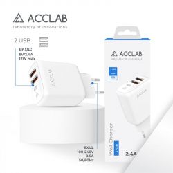 Зарядное устройство AccLab AL-TC224 2хUSB 5В/2,4A/12W White (1283126538834) - Картинка 3