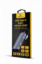 ���-������� Cablexpert USB-C 8-�-1 (A-CM-COMBO8-02) USB 3.0/HDMI//VGA/PD/���������/������-���� - �������� 3