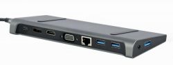 - Cablexpert USB-C 9--1 (A-CM-COMBO9-02) USB- + HDMI/VGA/PD/LAN/3.5-  -  3