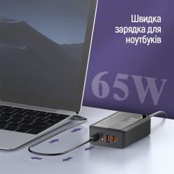    ColorWay Power Delivery (2USB-A + 2USB TYPE-C) (65W) Black (CW-CHS040PD-BK) -  9
