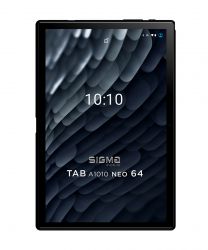  10.1" Sigma Tab A1010 Neo Black, 1920x1200, Unisoc Tiger T610 1.6GHz, RAM 4Gb, ROM 64Gb, MicroSD, GPS, LTE, Wi-Fi, BT, 2 Cam (8 Mp + 5Mp), 8000 mAh, Android 12