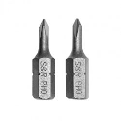 Бита S&R PH0 x 25 мм, сталь S2, 2 шт (152010201)