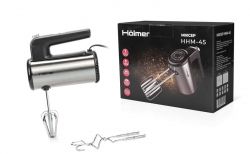 Міксер Holmer HHM-45, Grey/Black, 450W, ручний, 5 швидкостей, режим ТУРБО, вінчики, гаки для замісу тіста, захист від перегріву - Картинка 9