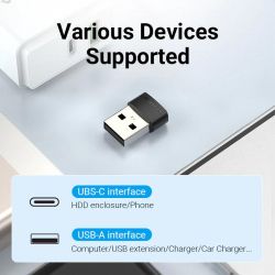  Vention USB 2.0 Male - USB-C Female (CDWB0) -  2