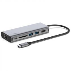  USB Type-C Belkin 6in1 Multiport Dock Gray (AVC008BTSGY) -  1
