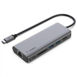 USB Type-C Belkin 6in1 Multiport Dock Gray (AVC008BTSGY) -  2