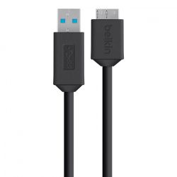  Belkin USB 3.0 - MicroUSB 3.0 (5Gbps) 0.9  Black (F3U166bt03-BLK)