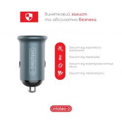 ������������� �������� ���������� Intaleo CCGQPD250 (2USB, 3A) Grey (1283126559518) - �������� 3