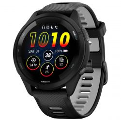 - Garmin Forerunner 265 Black Bezel and Case with Black/Powder Gray Silicone Band (010-02810-50) -  1