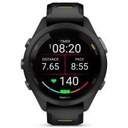- Garmin Forerunner 265S Black Bezel  Case with Black/Amp Yellow Silicone Band (010-02810-53) -  2