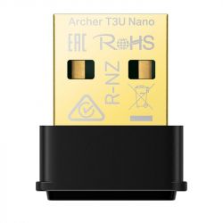   USB TP-Link Archer T3U Nano, Black, 5GHz / 2.4GHz, AC1300 (867 / 400 /), USB 2.0,  , MU-MIMO -  1