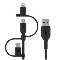  Belkin Boost Charge Universal USB - USB-C/Lightning/MicroUSB 1  Black (CAC001bt1MBK) -  1