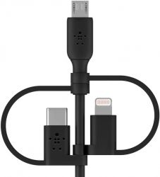  Belkin Boost Charge Universal USB - USB-C/Lightning/MicroUSB 1  Black (CAC001bt1MBK) -  3