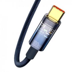  Baseus Explorer USB-USB Type-C, 5A, 100W, 1 Blue (CATS000203) -  5