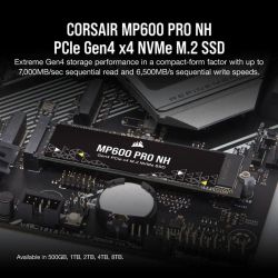 SSD  Corsair MP600 Pro NH 1TB M.2 NVMe PCIe Gen4.0 x4 3D TLC (CSSD-F1000GBMP600PNH) -  3