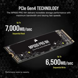 SSD  Corsair MP600 Pro NH 1TB M.2 NVMe PCIe Gen4.0 x4 3D TLC (CSSD-F1000GBMP600PNH) -  4