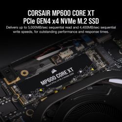 SSD  Corsair MP600 Core XT 1TB M.2 NVMe PCIe Gen4.0 x4 3D QLC (CSSD-F1000GBMP600CXT) -  3