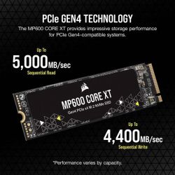 SSD  Corsair MP600 Core XT 2TB M.2 NVMe PCIe Gen4.0 x4 3D QLC (CSSD-F2000GBMP600CXT) -  4