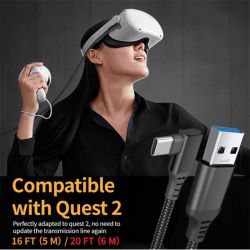  Type-C-Type-C Gtwin 90 Degrees Oculus Quest Gen2 Link VR USB 3.1 Gen1 5Gbps 3A 5m Black (1005003912229640U5B) -  9
