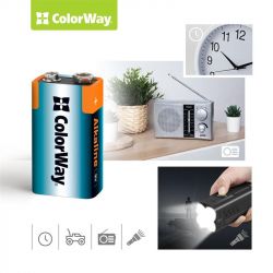 Батарейка ColorWay Alkaline Power Krona/6LR61 BL 1шт - Картинка 3