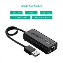  USB 3.0 Ugreen 3xUSB 2.0 + RJ45 1000M Ethernet, Black (20264) -  4