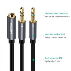 ������ Ugreen AV140 AUX 3.5 �� TRRS  - TRSx2, 0.2 �, Black (20899) - �������� 4