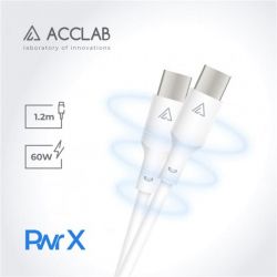  ACCLAB PwrX USB Type-C-USB Type-C 1.2  60W White (1283126559563) -  2