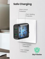 Зарядний пристрій Ugreen CD161 36W 2xUSB QC 3.0 Charger (Black) (10216) - Картинка 2