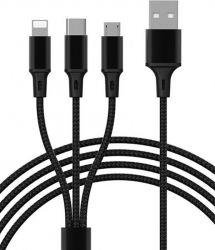  Proda PD-B92th USB - Lightning/microUSB/USB-C 2.4, 1.3, Black (PD-B92th-BK) -  1