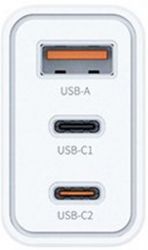    Proda PD-73 (USB 3A; 2USC-C 3A) White (PD-A73-WH) -  3