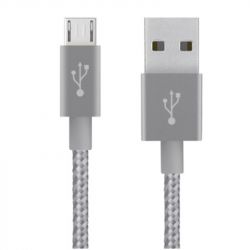  Belkin Mixit Metallic USB-microUSB, 1.8  Grey (F2CU021bt06GYTM)