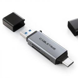 - Cabletime USB3.0 A + USB TYPE C, SD/TF, 5Gbps (CB46G)