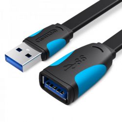 ���������� Vention Flat USB-USB 1.5m, Black (VAS-A13-B150)