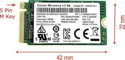SSD  Union Memory AM620 128GB M.2 PCIe NVMe (SSS1B60642) Bulk -  2