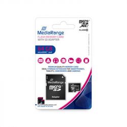   MicroSDHC  64GB Class 10 MediaRange R60/W15MB/s + SD-adapter (MR955) -  3