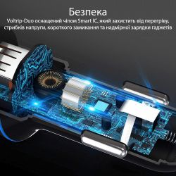 Автомобільний зарядний пристрій Promate Voltrip-Duo Black - Картинка 4