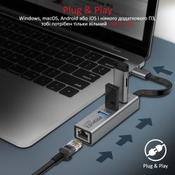  USB Promate GigaHub USB-C Grey (gigahub-c.grey) -  5