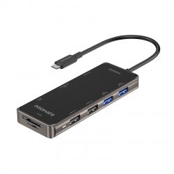  USB Promate PrimeHub USB-C Grey (primehub-go.grey)