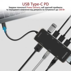  USB Promate PrimeHub USB-C Grey (primehub-go.grey) -  3