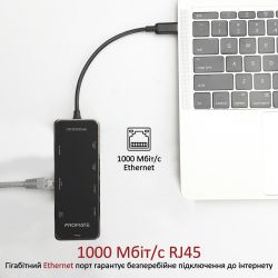  USB Promate PrimeHub USB-C Grey (primehub-go.grey) -  6