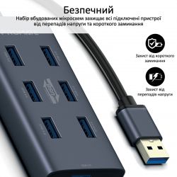 ������������ USB Promate EzHub Grey (ezhub-7.grey) - �������� 8