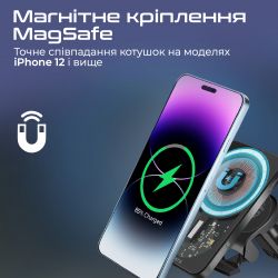 Автомобільний зарядний пристрій з тримачем Promate LucidMount-15 Black - Картинка 3