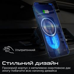 Автомобільний зарядний пристрій з тримачем Promate LucidMount-15 Black - Картинка 6