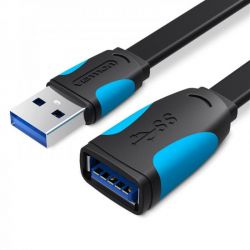������-���������� Vention Flat USB3.0 AF - USB3.0 AM, 1 m, Black (VAS-A13-B100)
