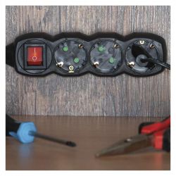 Фильтр питания Emos (PC1423R) с выключателем, 4 розетки, 3м, Black - Картинка 3
