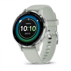 - Garmin Venu 3s Silver Stainless Steel Bezel with Sage Gray Case and Silicone Band (010-02785-51)