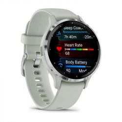 - Garmin Venu 3s Silver Stainless Steel Bezel with Sage Gray Case and Silicone Band (010-02785-51) -  3