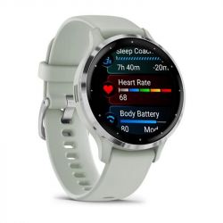 �����-�������� Garmin Venu 3s Silver Stainless Steel Bezel with Sage Gray Case and Silicone Band (010-02785-51) - �������� 3