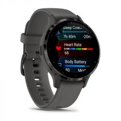 �����-�������� Garmin Venu 3s Silver Stainless Steel Bezel with Pebble Gray Case and Silicone Band (010-02785-50) - �������� 3